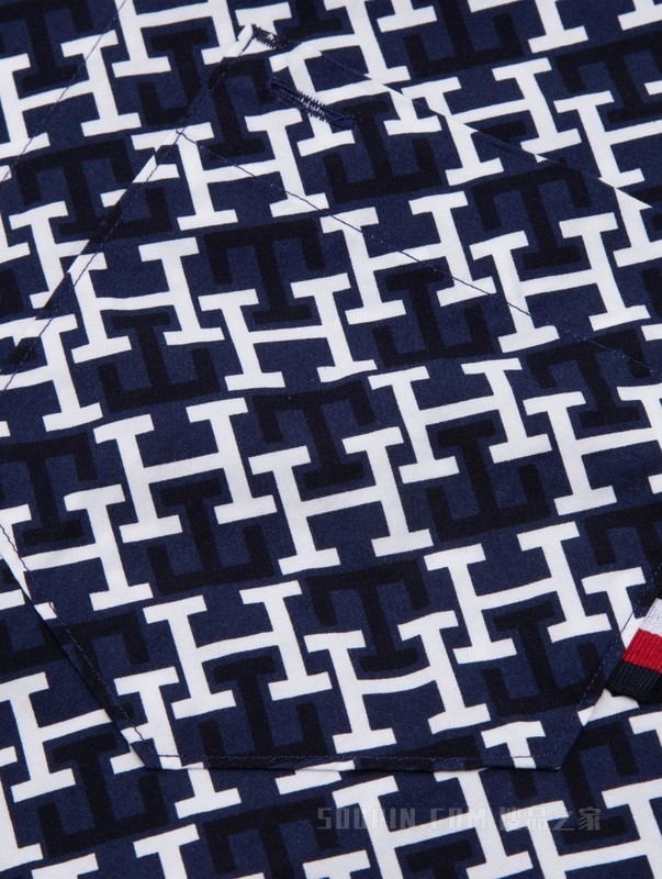 魔力方23新款春夏男装纯棉府绸满印字母短袖衬衫MW0MW30627