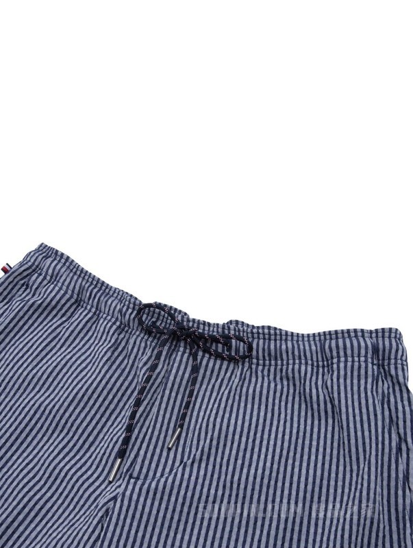 23新款春夏男装时尚条纹小绣标抽绳直筒短裤MW0MW31236