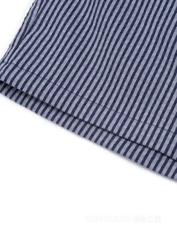 23新款春夏男装时尚条纹小绣标抽绳直筒短裤MW0MW31236