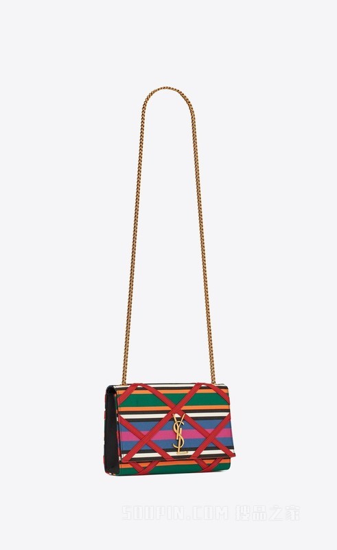 KATE拼贴帆布中号链条包