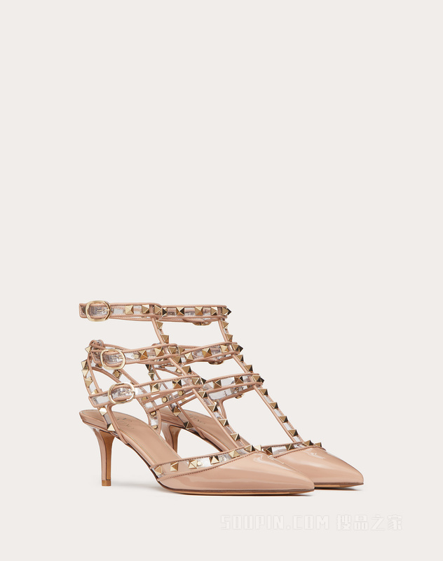 ROCKSTUD漆皮系带铆钉高跟鞋 (鞋跟高6.5厘米)