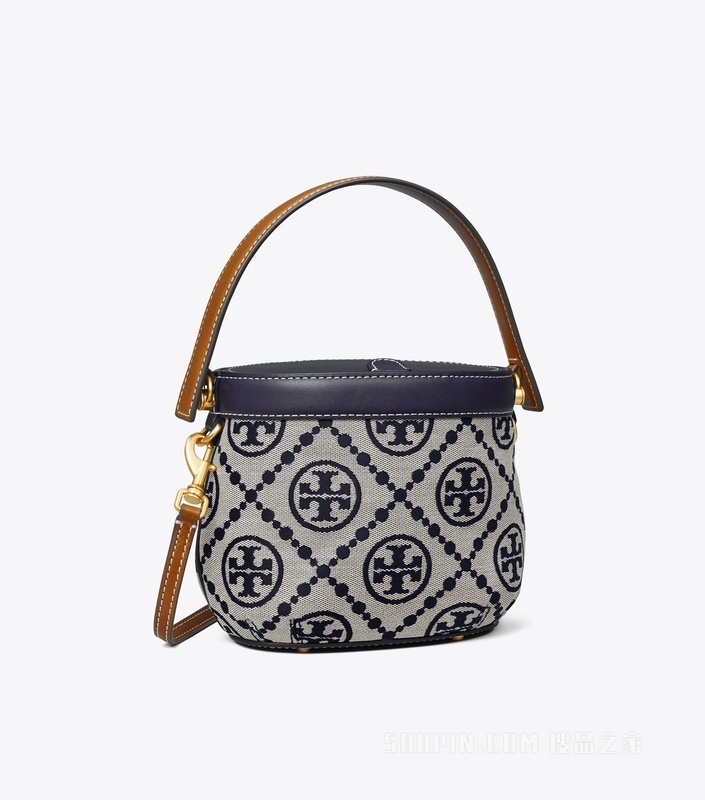 T Monogram 迷你圆桶包 Tory 海军蓝