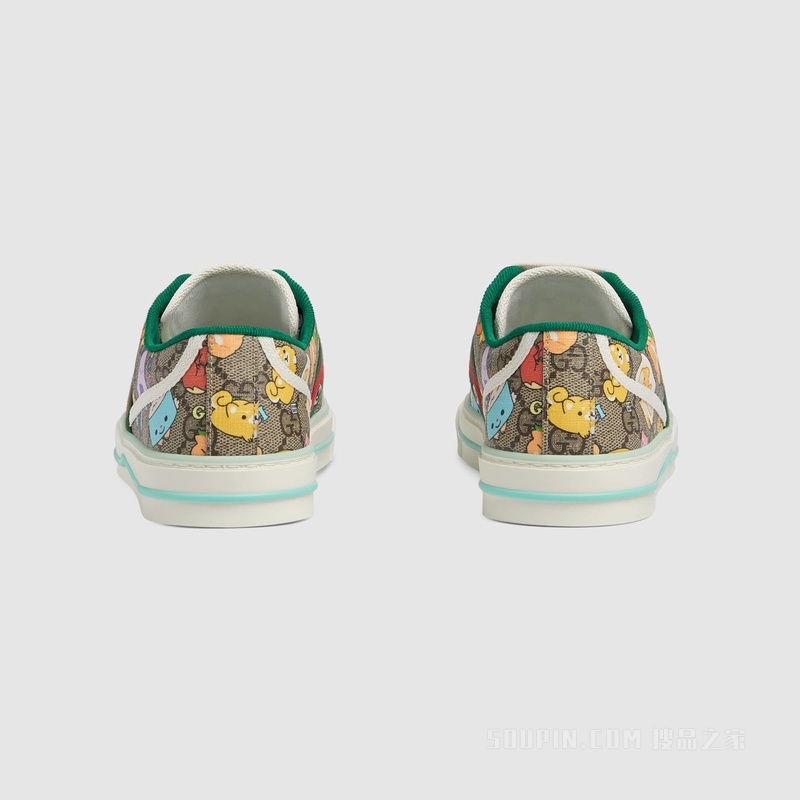 Gucci Tennis 1977系列女士运动鞋 米色和乌木色Supreme帆布