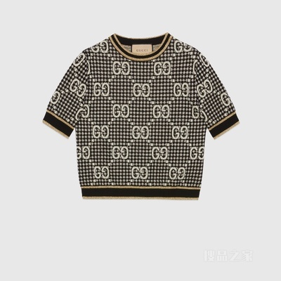 GG羊毛混纺提花上衣 灰色