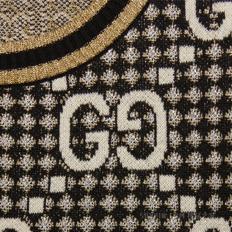 GG羊毛混纺提花上衣 灰色