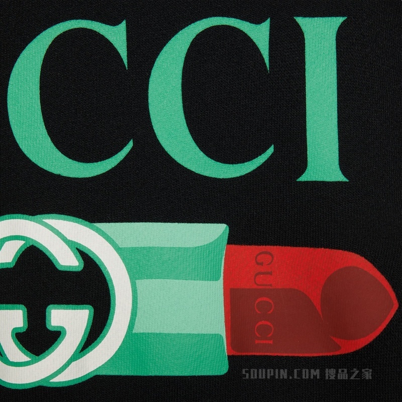 针织棉连帽卫衣 黑色