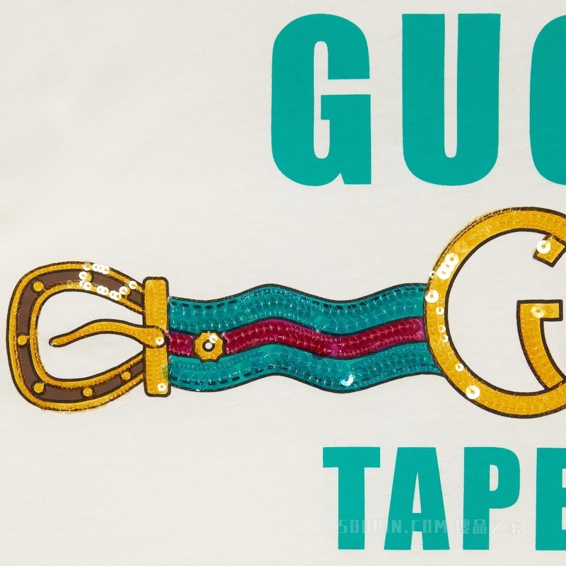 Gucci“Tape Me”印花棉质T恤 白色