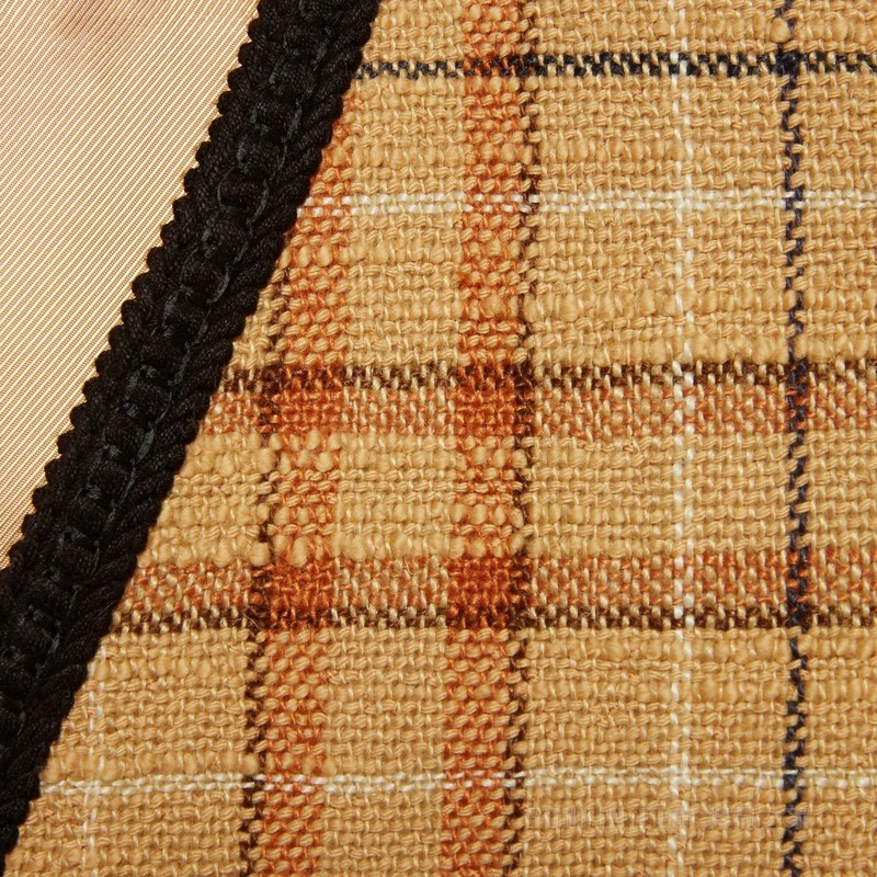 格纹亚麻棉混纺正装夹克 米色和橘色