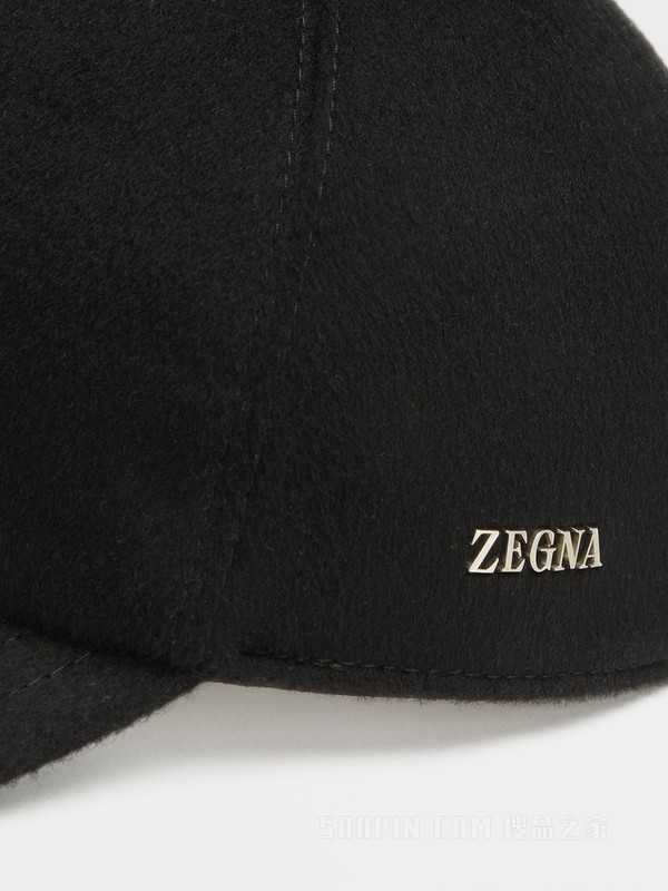 黑色山羊绒棒球帽