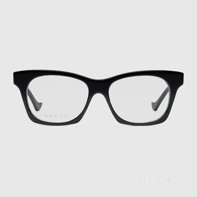 低鼻梁架贴合设计猫眼造型镜框 黑色醋纤