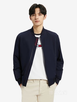 23新款早春男装简约LOGO贴片保暖棒球铺棉夹克外套29008