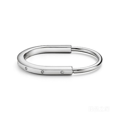Tiffany Lock 系列 18K 白金镶嵌钻石手镯