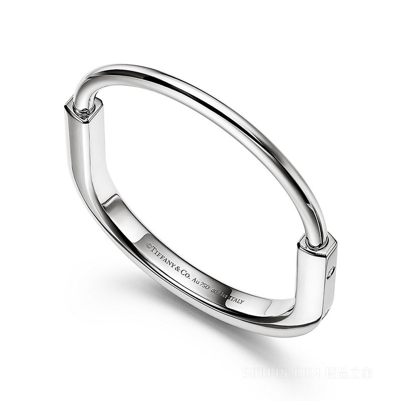 Tiffany Lock 系列 18K 白金镶嵌钻石手镯