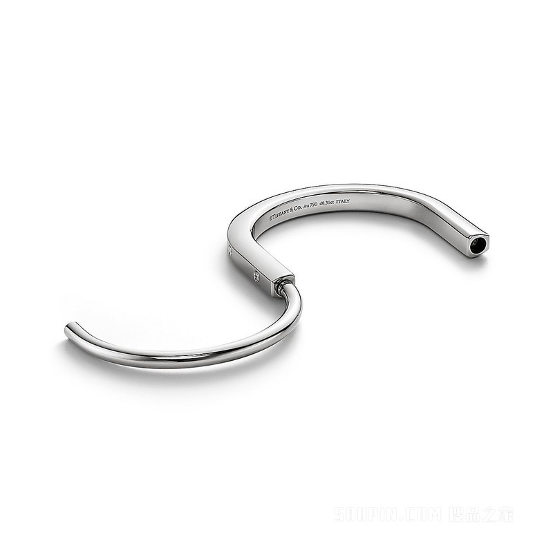 Tiffany Lock 系列 18K 白金镶嵌钻石手镯