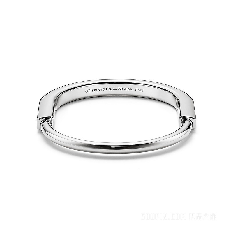 Tiffany Lock 系列 18K 白金镶嵌钻石手镯