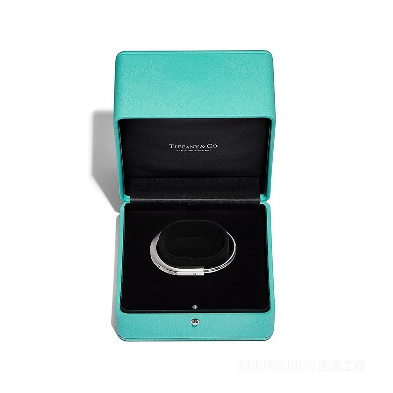 Tiffany Lock 系列 18K 白金镶嵌钻石手镯