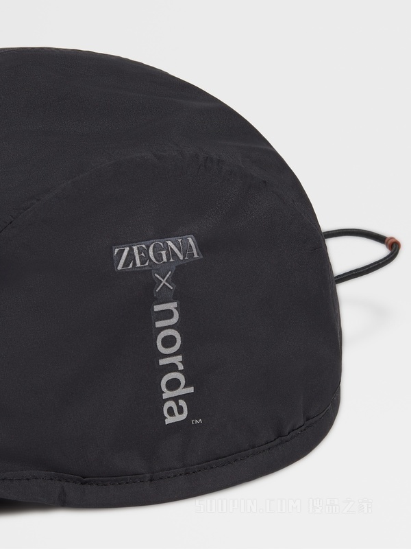 杰尼亚 X norda™ 黑色高科技面料防水棒球帽