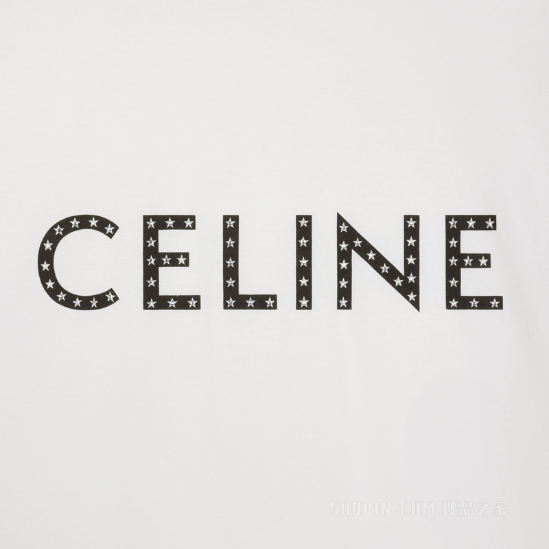 棉质平纹针织水钻宽松T恤 23735