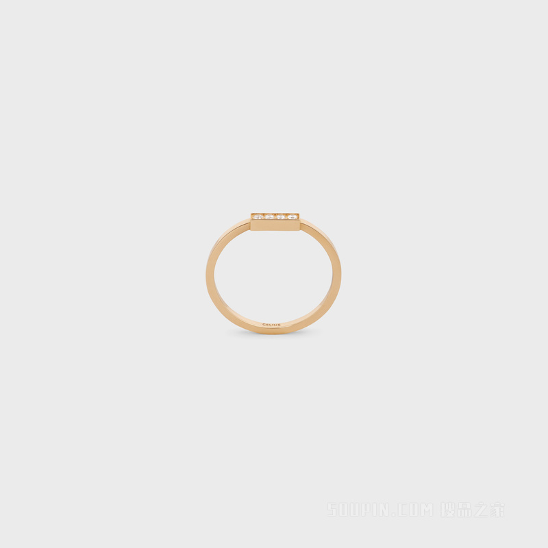 LINE黄色金镶钻戒指 24617