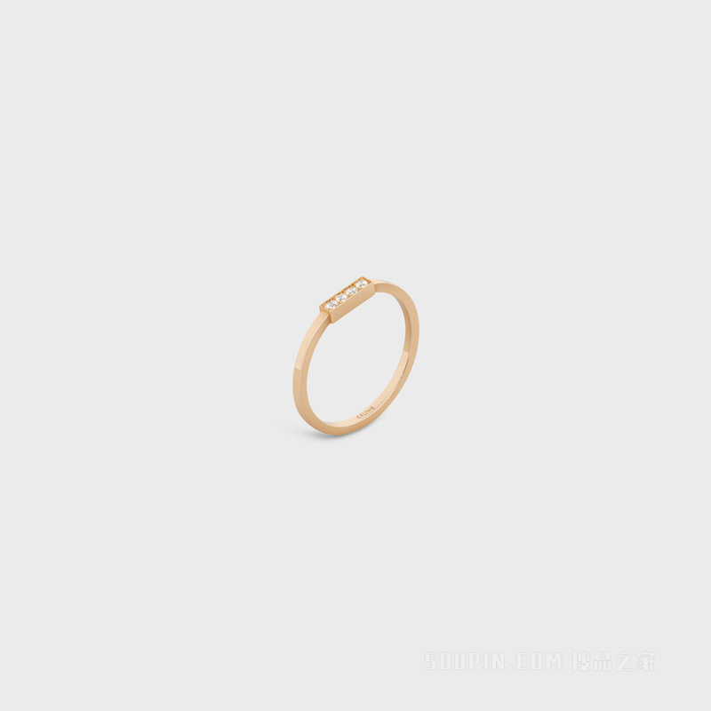 LINE黄色金镶钻戒指 24617