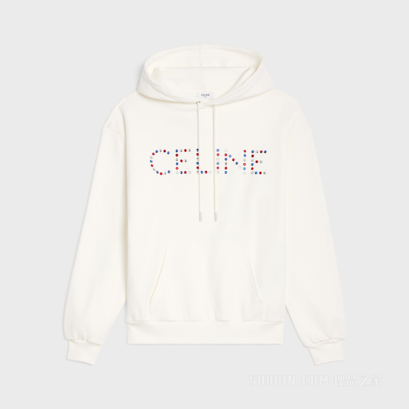 CELINE水钻棉质抓绒连帽衫 23722