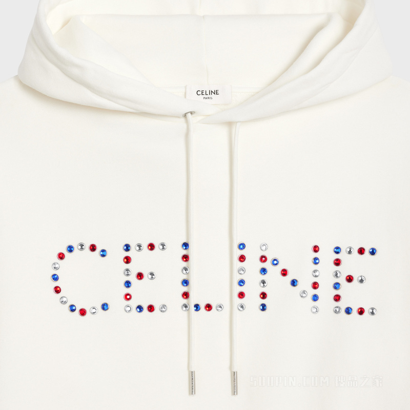 CELINE水钻棉质抓绒连帽衫 23722