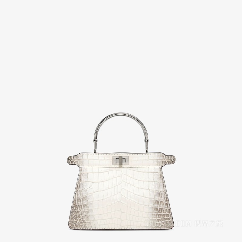 FENDI/芬迪】Peekaboo ISeeU Petite手袋白色鳄鱼皮手袋