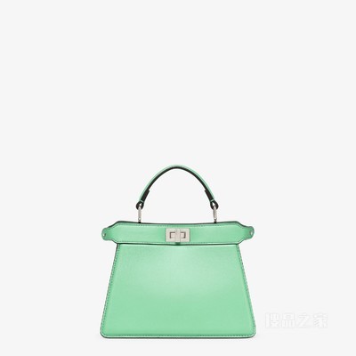 Peekaboo ISeeU Petite 绿色带夹层纳帕皮手袋