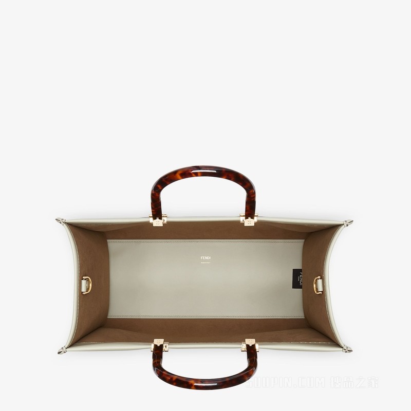 Fendi Sunshine中号手提袋 浅绿色皮革手提袋