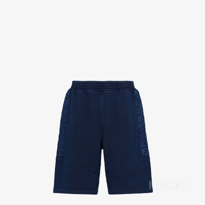 百慕大短裤 蓝色平纹布短裤