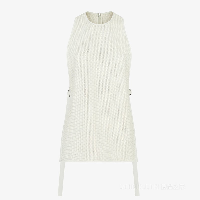 上衣 白色梭织皮革上衣