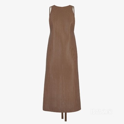 连衣裙 棕色皮革连衣裙