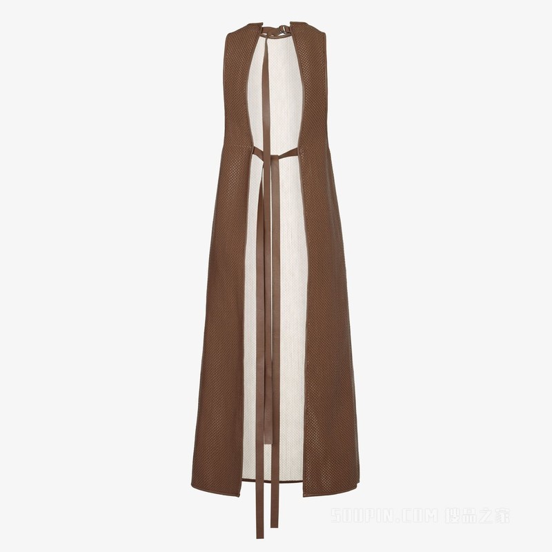 连衣裙 棕色皮革连衣裙