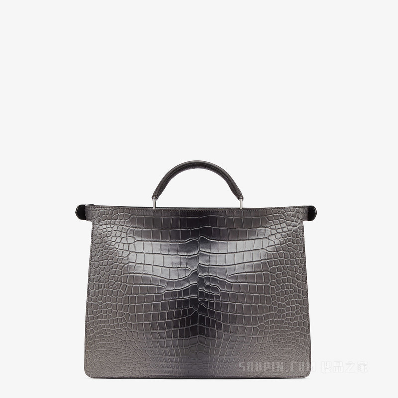 Peekaboo ISeeU中号手袋 渐变灰鳄鱼皮手袋