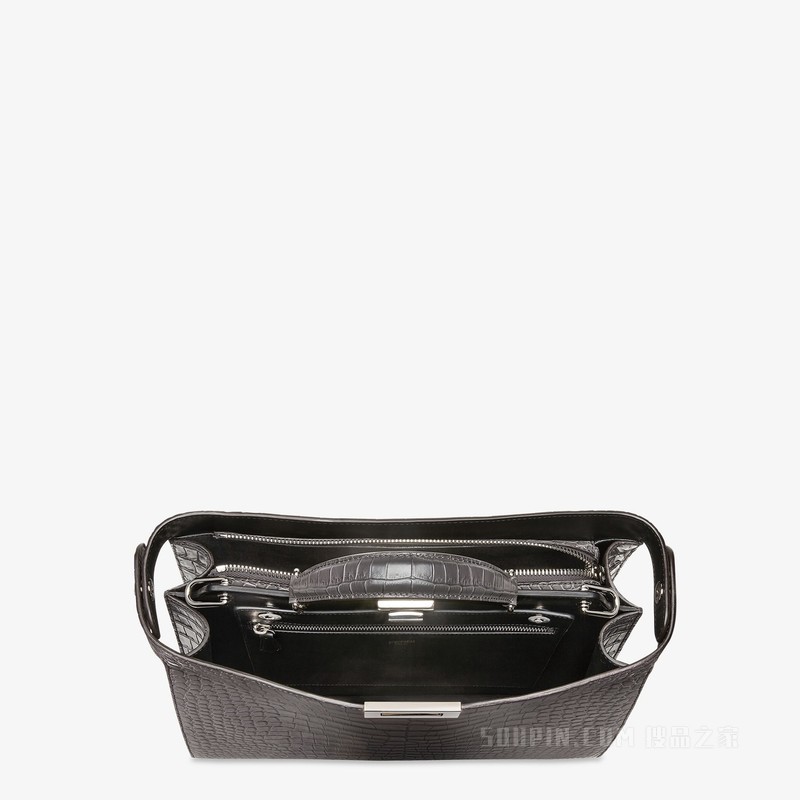 Peekaboo ISeeU中号手袋 渐变灰鳄鱼皮手袋