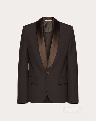 MAISON VALENTINO手工缝制标签和雪纺内搭羊毛晚宴外套