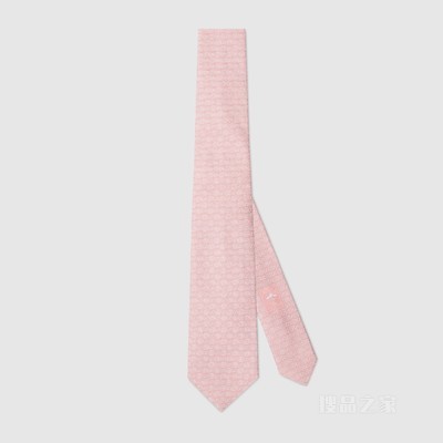 GG真丝提花领带 粉色