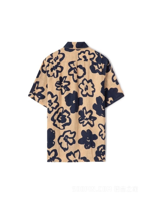 23新款春夏男装亚麻府绸满印度假风短袖衬衫MW0MW30912