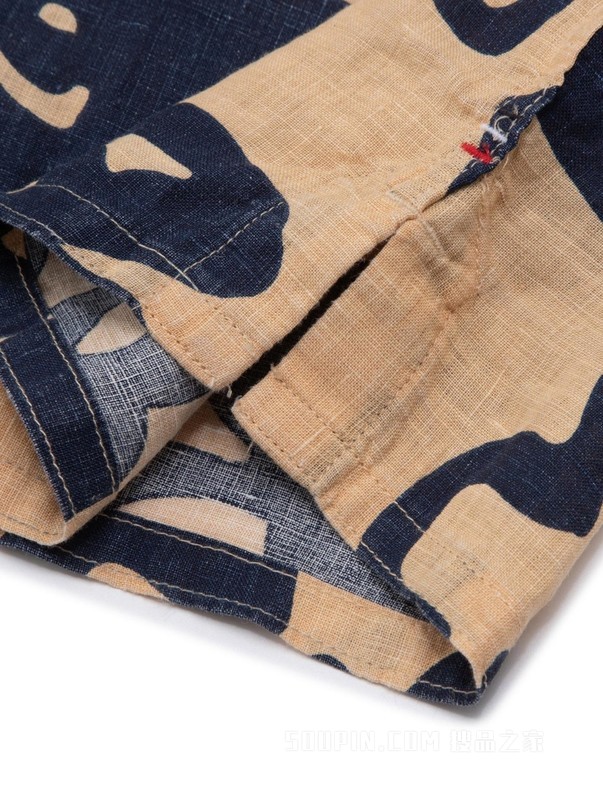 23新款春夏男装亚麻府绸满印度假风短袖衬衫MW0MW30912