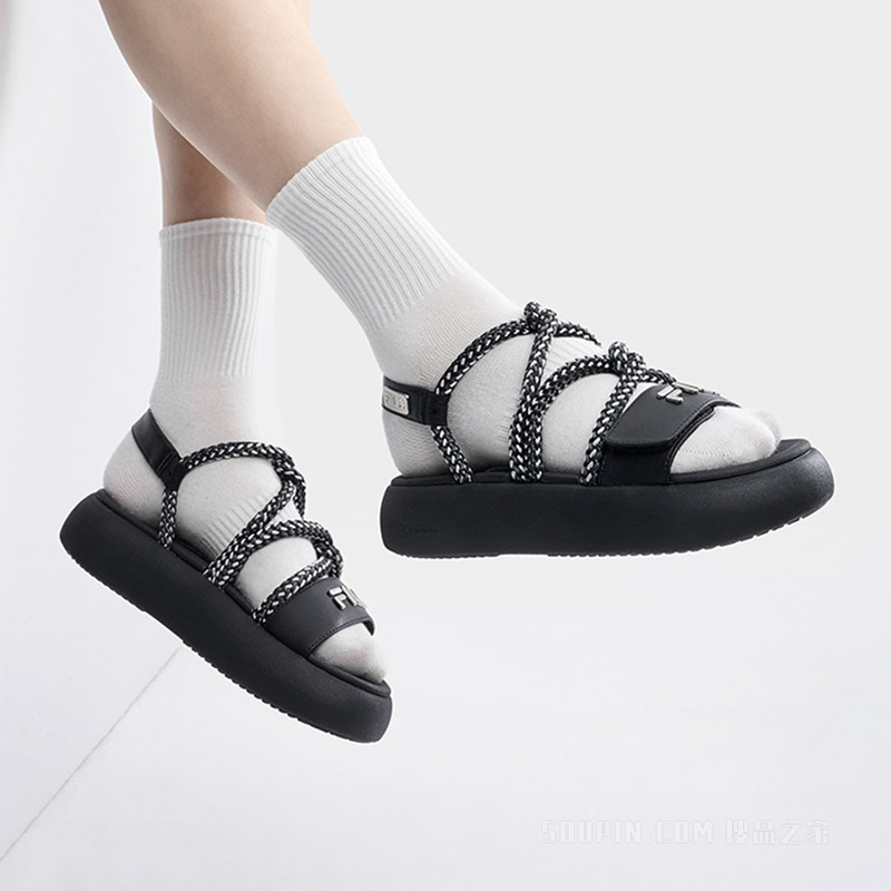 CHURRO麻花凉鞋女子时尚休闲摩登凉鞋