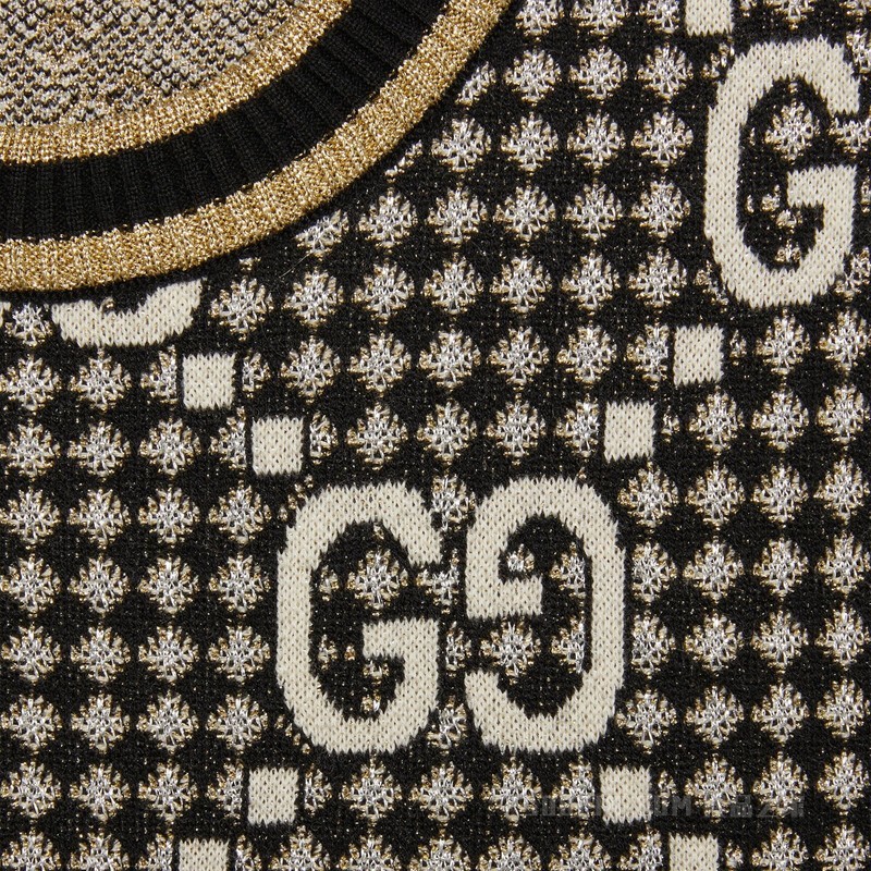 GG羊毛混纺提花连衣裙 灰色