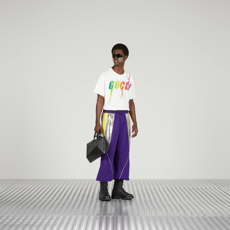 Gucci印花棉质T恤 米白色