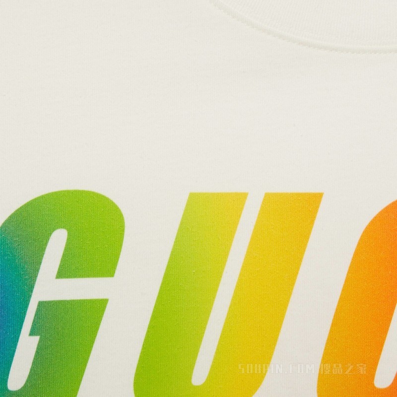 Gucci印花棉质T恤 米白色