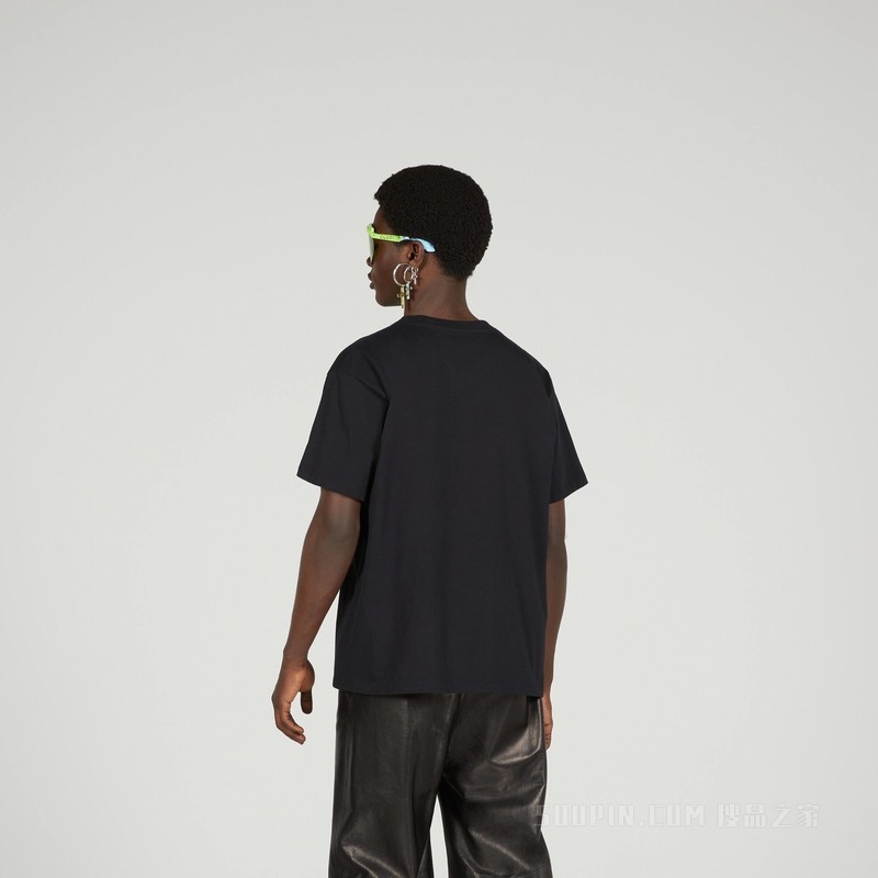 Gucci锋刃印花棉质T恤 黑色