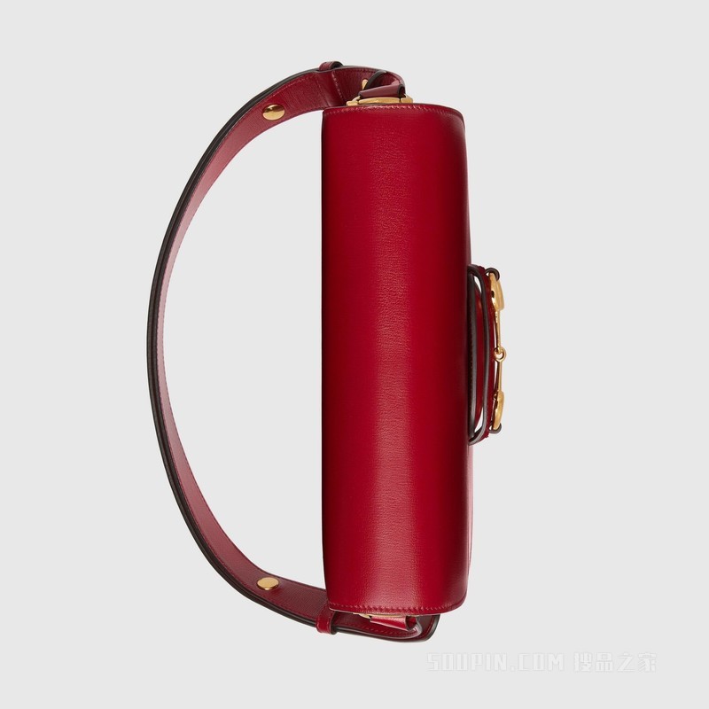 Gucci Horsebit 1955系列肩背包 红色皮革