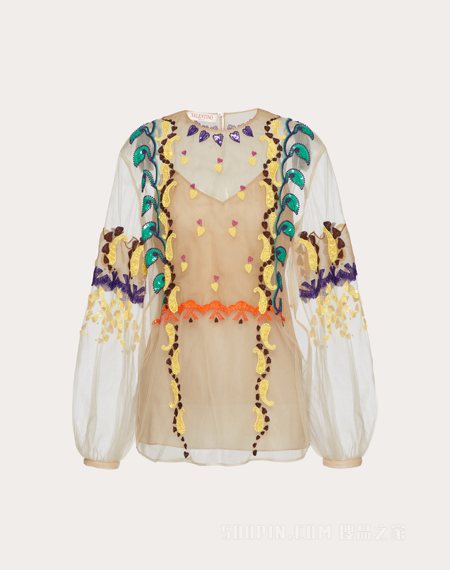 TULLE ILLUSIONE刺绣上衣