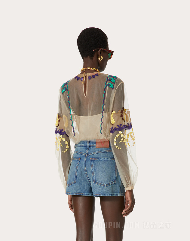 TULLE ILLUSIONE刺绣上衣