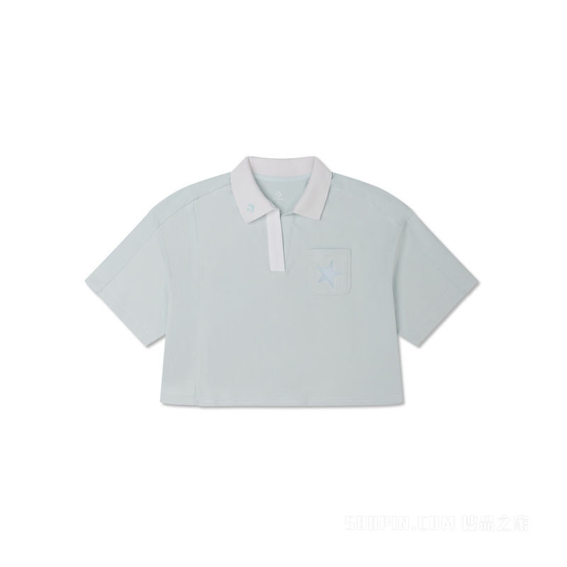 【女子】春夏女清新翻领Polo衫运动短袖 女款 蓝色