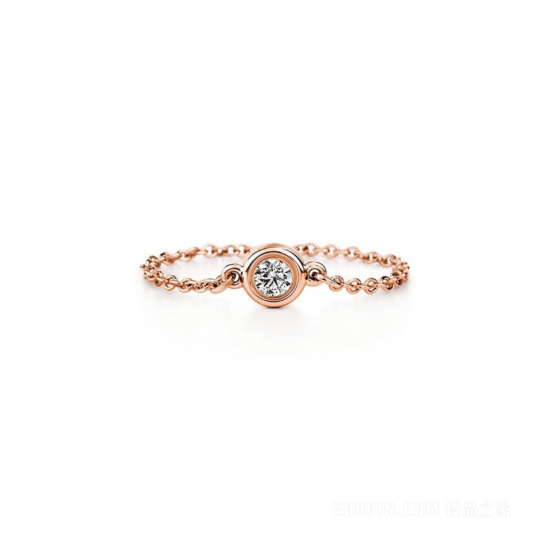 Elsa Peretti® 系列 18K 玫瑰金 Diamonds by the Yard™ 戒指。