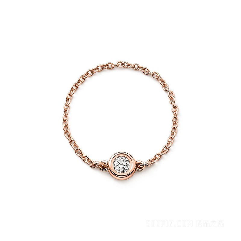 Elsa Peretti® 系列 18K 玫瑰金 Diamonds by the Yard™ 戒指。